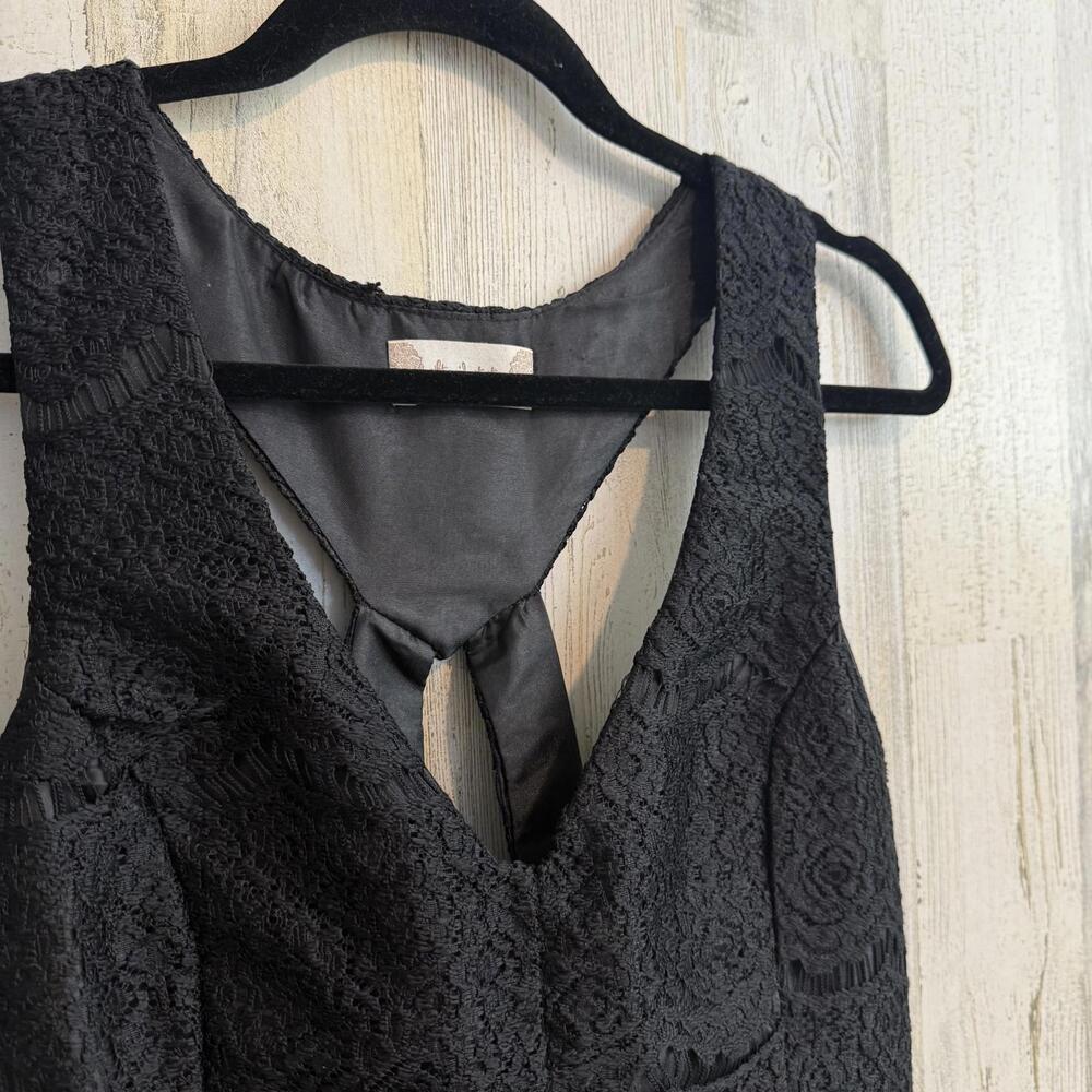 *Altar'd State Chic Black Lace Dress Keyhole Womens Size Large Chic Feminine - Picture 6 of 13